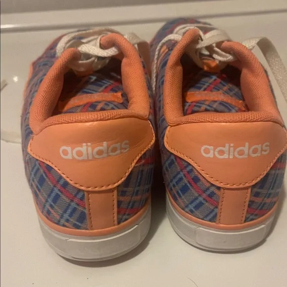 adidas Kids Blue & Orange Plaid Lace-Up Sneakers - Picture 2 of 4